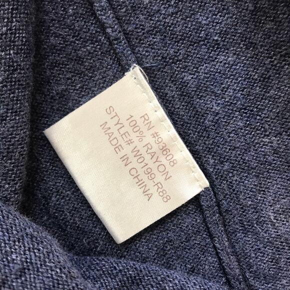 Willow & Clay Asymmetrical Blue Rayon Cardigan Sweater Women's Size Large - Picture 6 of 8